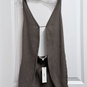 Joah Brown Ribbed Tank Top in Army Lux Knit